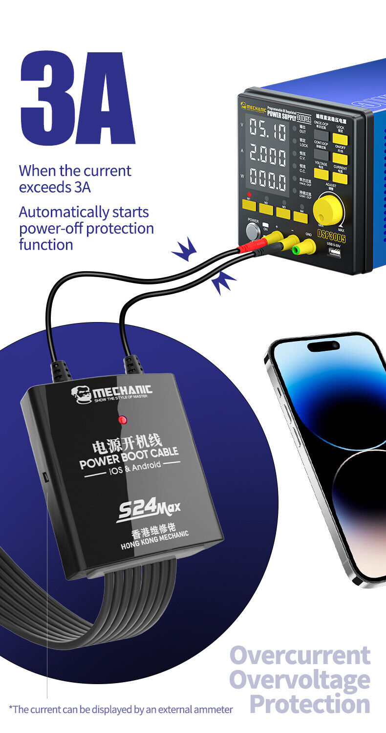 MECHANIC Power Boot Cable for IPhone and Android S24 Max - Hexa Power