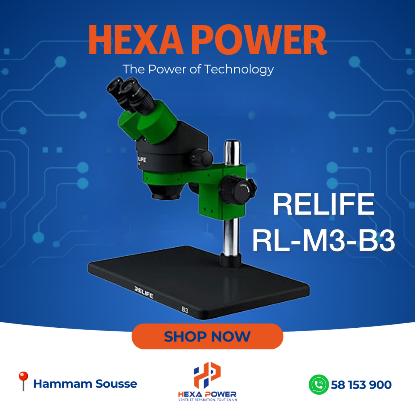 RELIFE Microscope RL-M3-B3 - Hexa Power