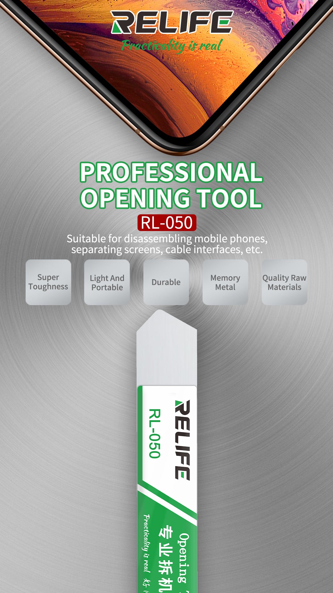 RELIFE Multi-slope Non-magnetic Tin Scraper Set (2in1) RL-089 - Hexa Power