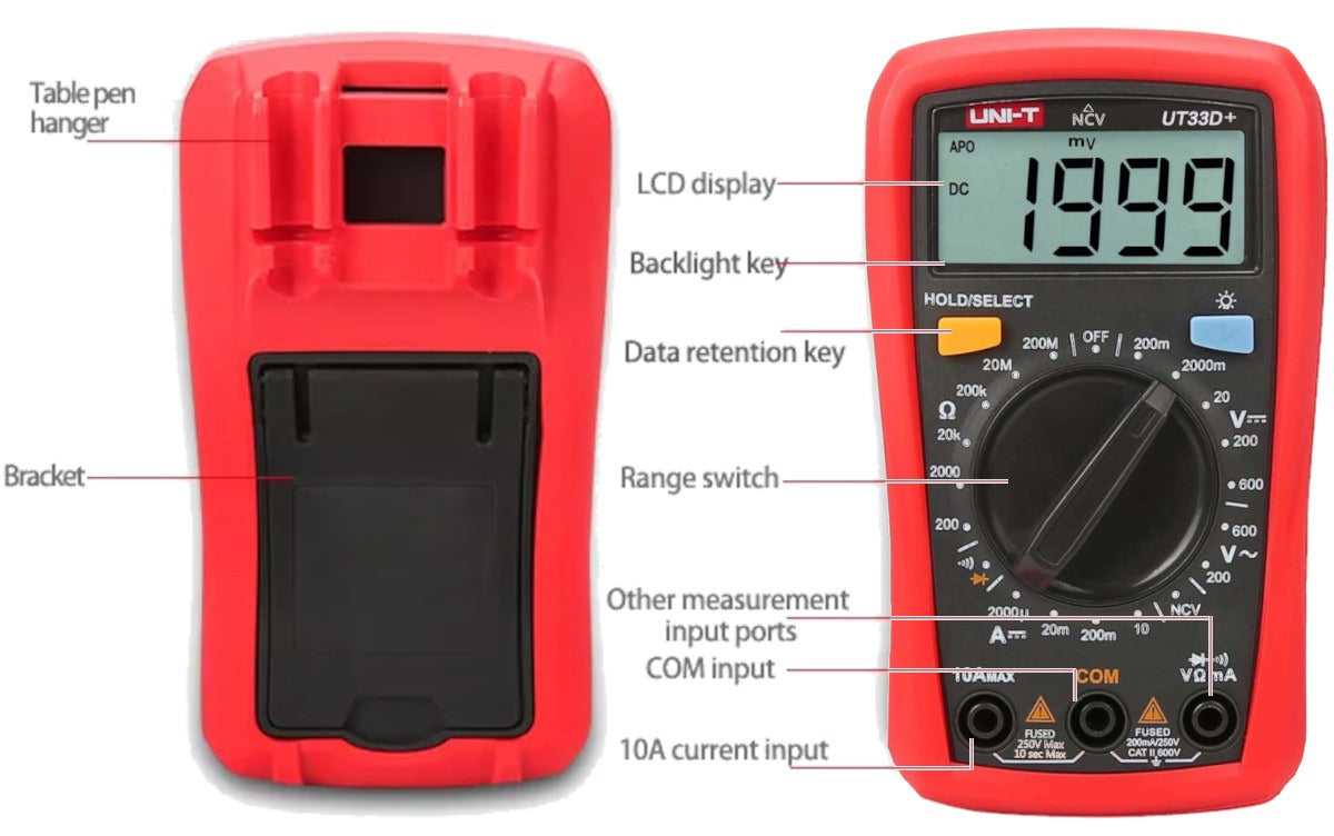 Multimètre UT33D+ – Sécurité et performance pour électriciens - Hexa Power