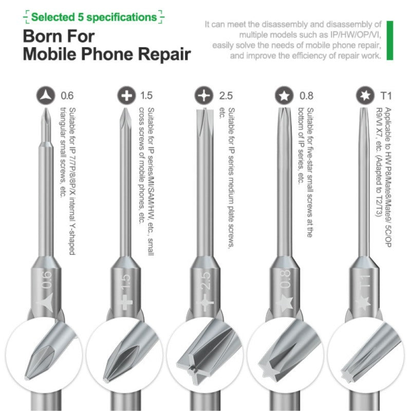 RL-725 : Tournevis de précision 6-en-1 pour réparation mobile - Hexa Power