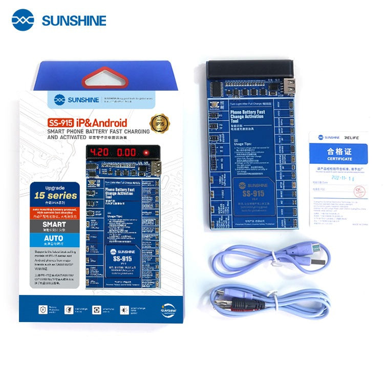 Sunshine SS-915 V9.0 – Testeur de Batterie Universel iPhone & Android Pro - Hexa Power