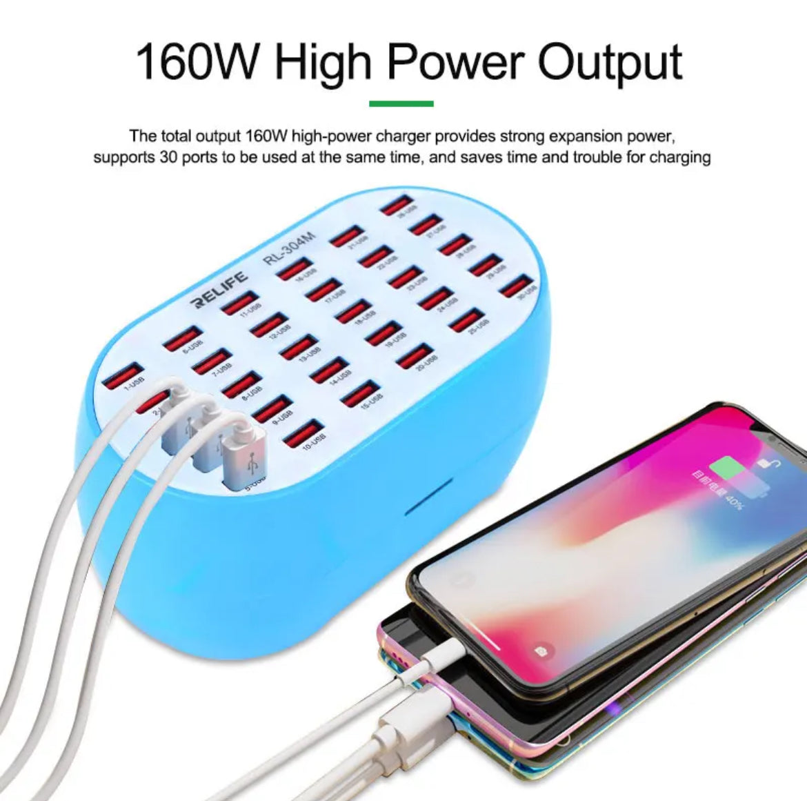 RELIFE
30 ports charger - Hexa Power
