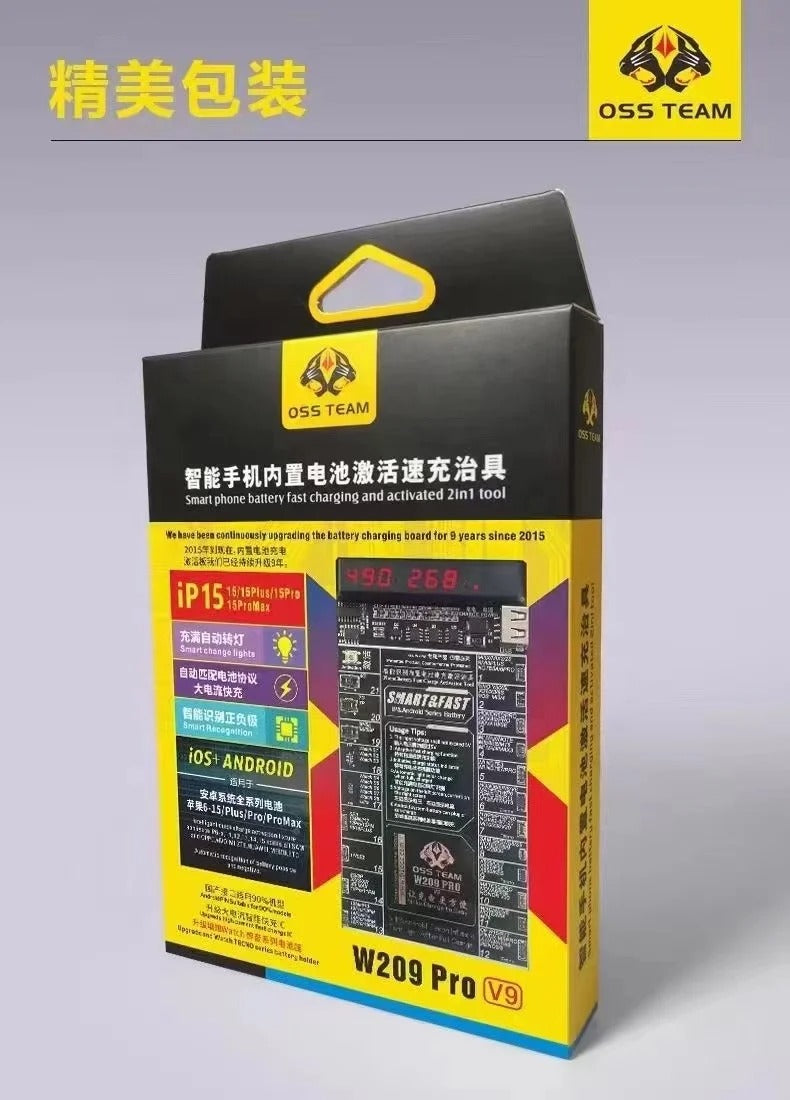 OSS TEAM Smart phone battery fast charging and activated 2in1 tool W209 Pro V9 - Hexa Power