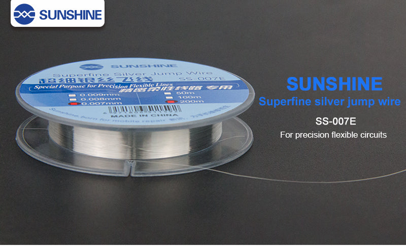 SUNSHINE Superfine Silver Jump Wire 200M 0.007MM SS-007E - Hexa Power