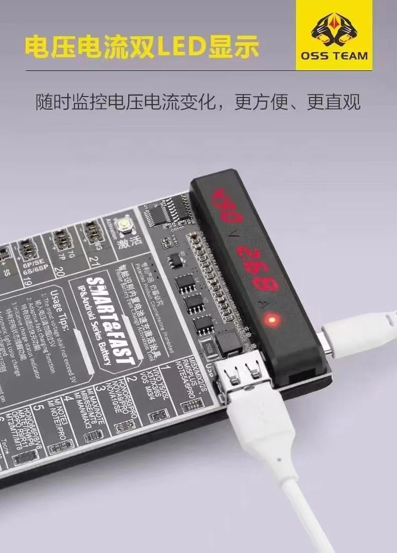 OSS TEAM Smart phone battery fast charging and activated 2in1 tool W209 Pro V9 - Hexa Power