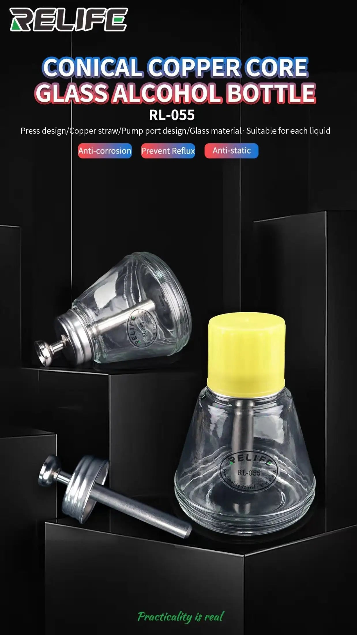 RELIFE Glass Bottle RL-055 - Hexa Power