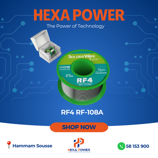 RF4 Lead-Free Rosin Core Solder Tin Wire 100GR 0.8MM RF-108A - Hexa Power