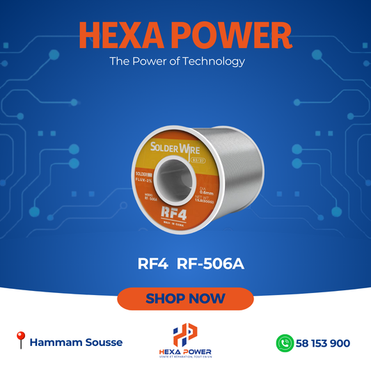 RF4 Lead-Free Rosin Core Solder Tin Wire 500GR 0.6MM RF-506A - Hexa Power