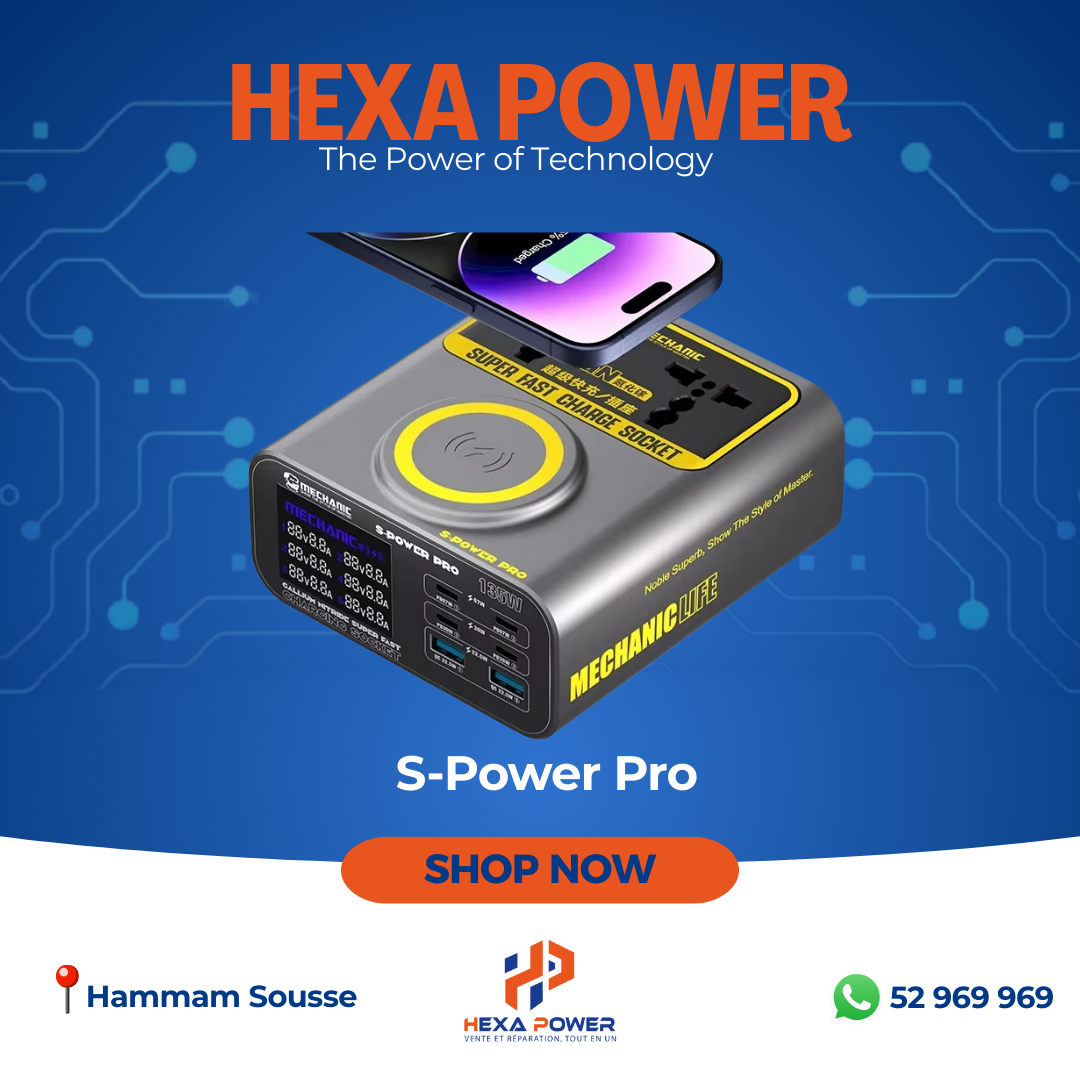 Mechanic S-Power Pro – Chargeur GaN Multi-Ports + Wireless