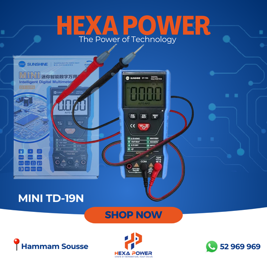 Sunshine TD-19N Multimètre Digital Professionnel avec NCV & Température