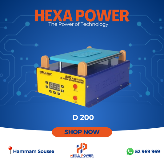 Mechanic D200 Mobile – Station de Décollement d’Écran Chauffante avec Pompe à Vide | Séparateur LCD Professionnel