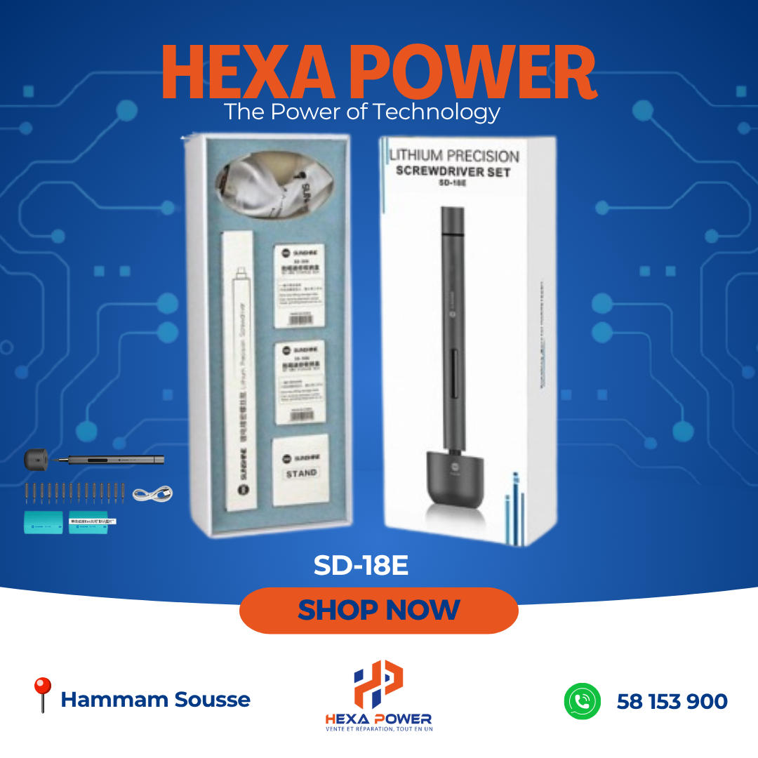 SUNSHINE SD-18E – Tournevis USB Haute Vitesse - Hexa Power
