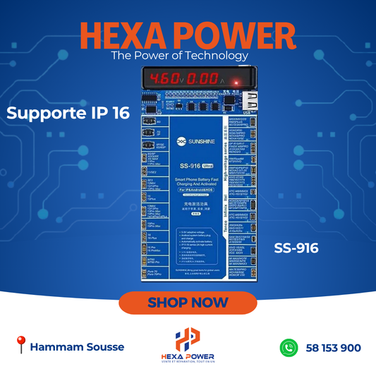 SS-916 SUNSHINE  Universelle Activation Batterie Android & iPhone 16 - Hexa Power