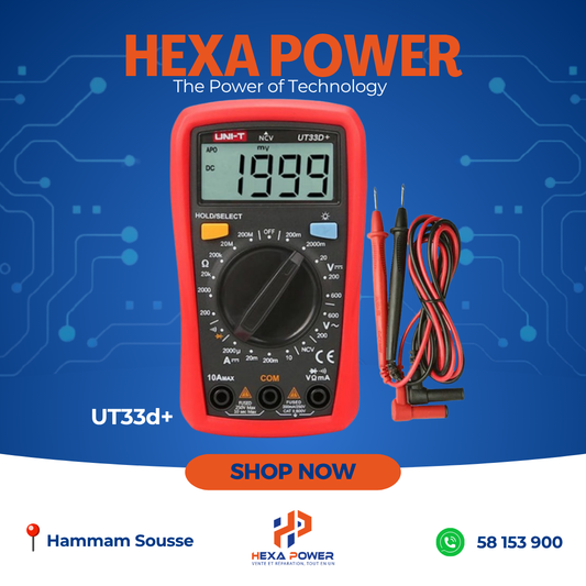 Multimètre UT33D+ – Sécurité et performance pour électriciens - Hexa Power