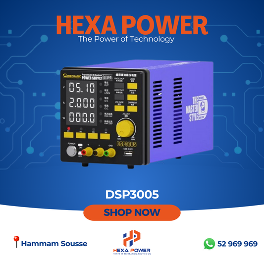Mechanic DSP30D5 – Alimentation DC Programmable 30V / 5A Haute Précision - Hexa Power