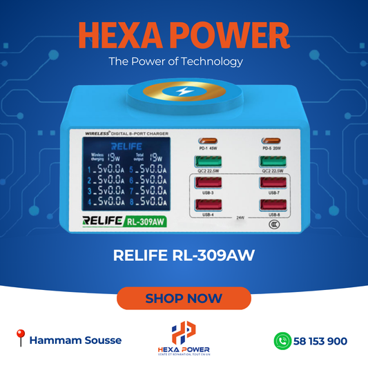 RELIFE
8 ports USB charger
RL-309AW - Hexa Power
