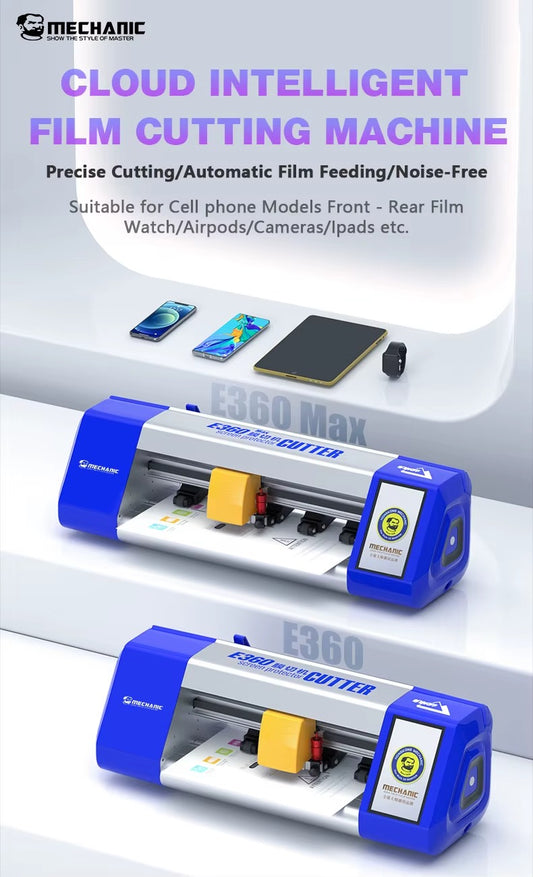 Mechanic E360 Max – Machine Intelligente de Découpe Film Hydrogel | Cloud Cutting Pro