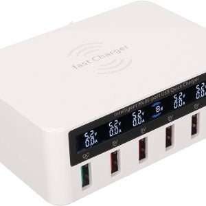 WLX-818F – Chargeur Sans Fil 6-en-1 10W QC3.0 | Station Wireless Multi-Appareils