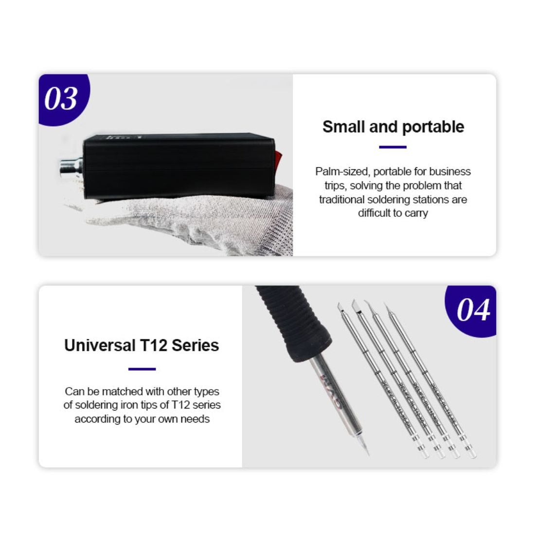 Station de soudage GVM T12-XS – Chauffage ultra-rapide et précision professionnelle