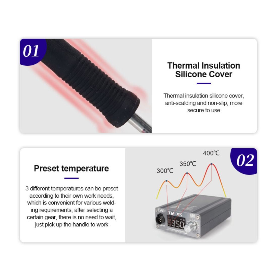 Station de soudage GVM T12-XS – Chauffage ultra-rapide et précision professionnelle