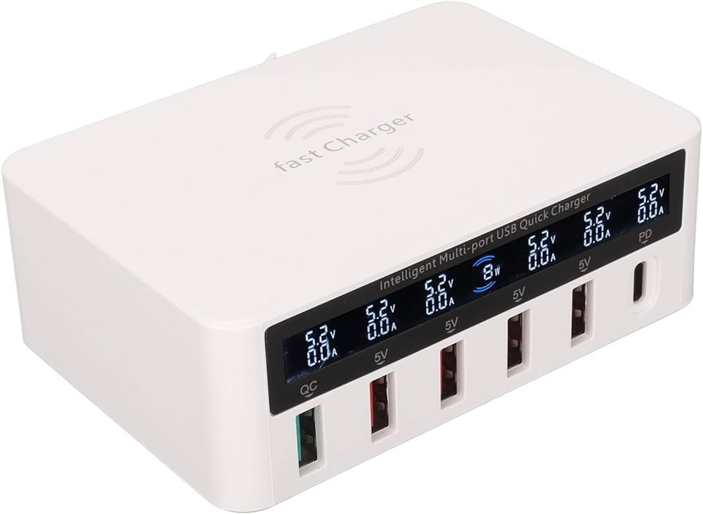 WLX-818F – Chargeur Sans Fil 6-en-1 10W QC3.0 | Station Wireless Multi-Appareils