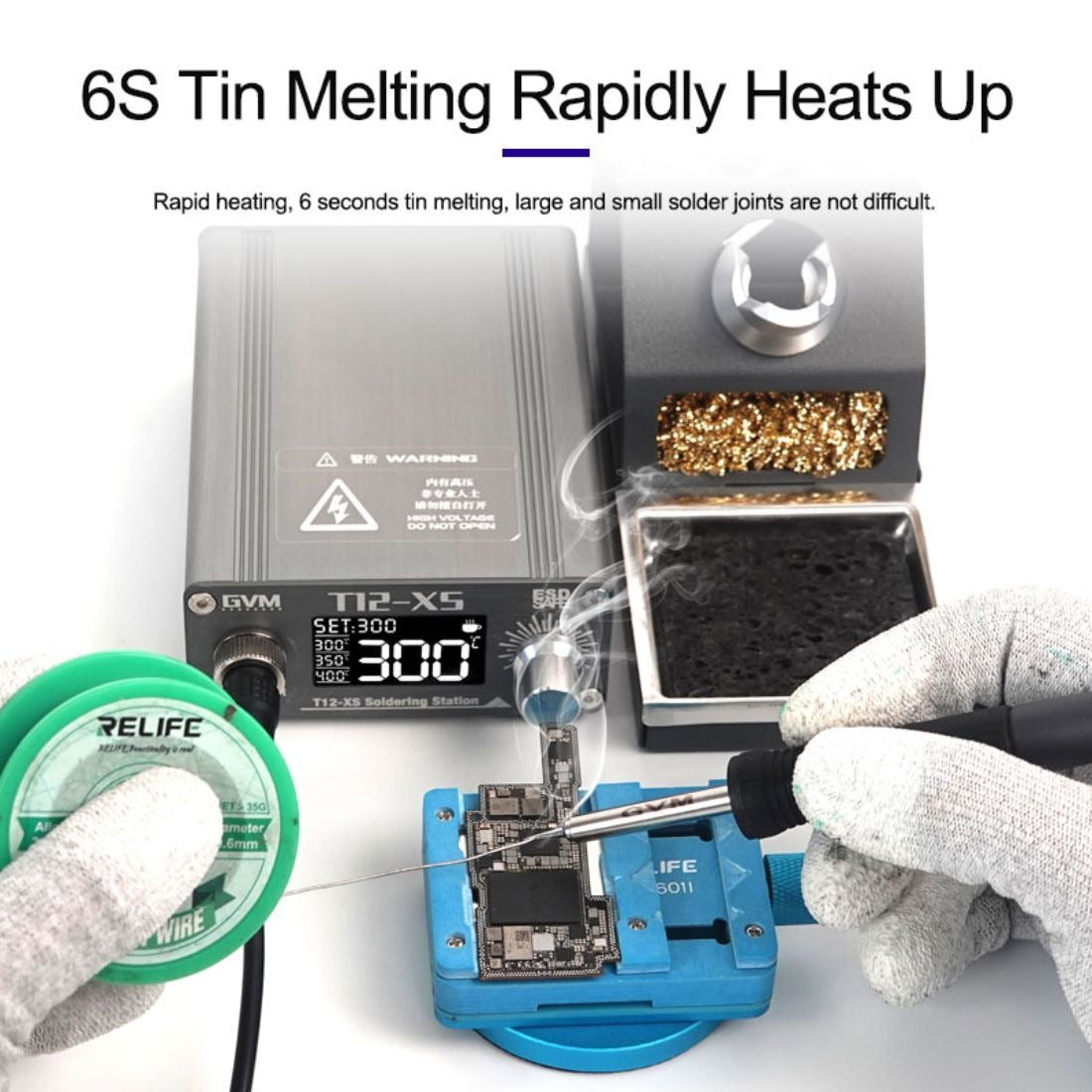 Station de soudage GVM T12-XS – Chauffage ultra-rapide et précision professionnelle