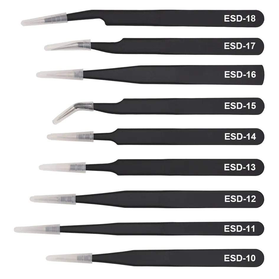 RELIFE Black anti-static Tweezers ESD-11 - Hexa Power
