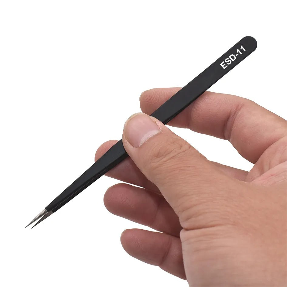 RELIFE Black anti-static Tweezers ESD-11 - Hexa Power