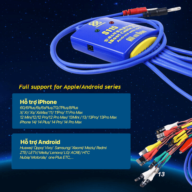 WEMON All In One Phone Power Test Cable Boot Line For iPhone 6-13 mini/13 Pro MAX S115 - Hexa Power